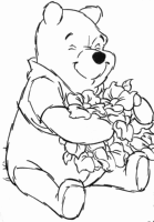 A coloring page of winnie the pooh